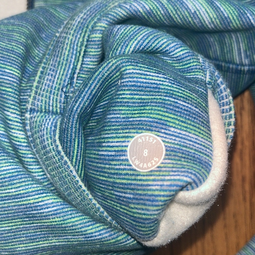 lululemon athletica Blue Teal Space-Dye Scuba Hoodie Size 6 - Picture 5 of 5